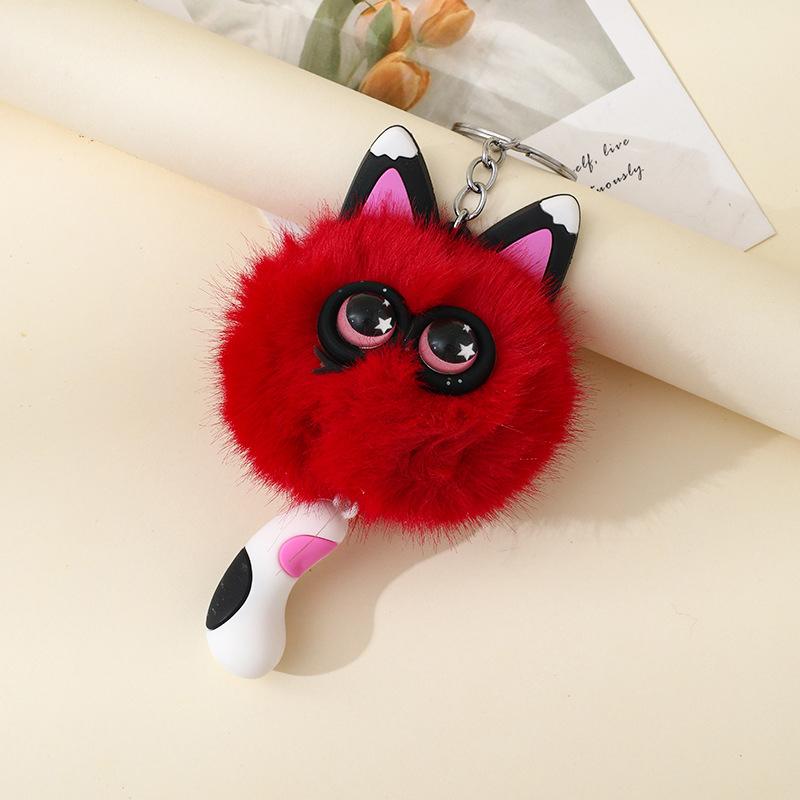 Cute Plush Toy Cat Doll Keychain Fluffy Soft Anime Stuffed Key Ring Backpack Bag Pendant Lovely Gift