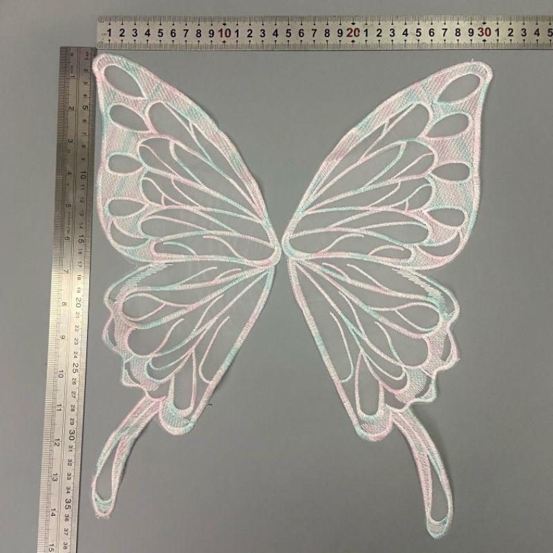 Крылья бабочки градиентного цвета: Вышитая своими руками кружевная водорастворимая органза шелковая бабочка