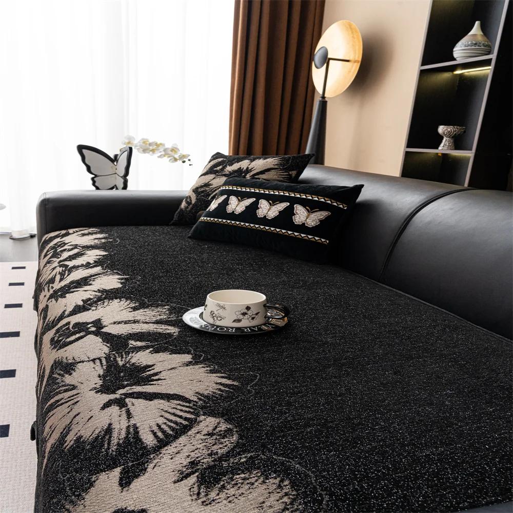 Cream Wind Plush Sofa Cushion Autumn and Winter Thick  New Fixed Non-slip Cushion Straight Row Armrest Cover Cloth Towel