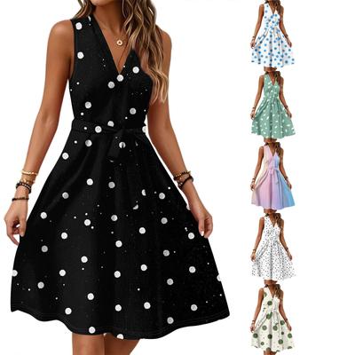 Dresses For Women Summer Casual Button Up V-neck Short Sleeve Wear To Work Dresses