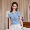 Damen T-Shirt mit französischem Retro-Pünktchenmuster