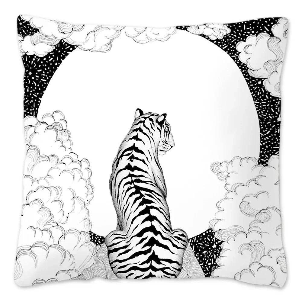 Tiger Head Printed Cushion Cover X Pillows Decorative  Animals Tiger Pillow Cover Home Decor Pillowcase For Couch