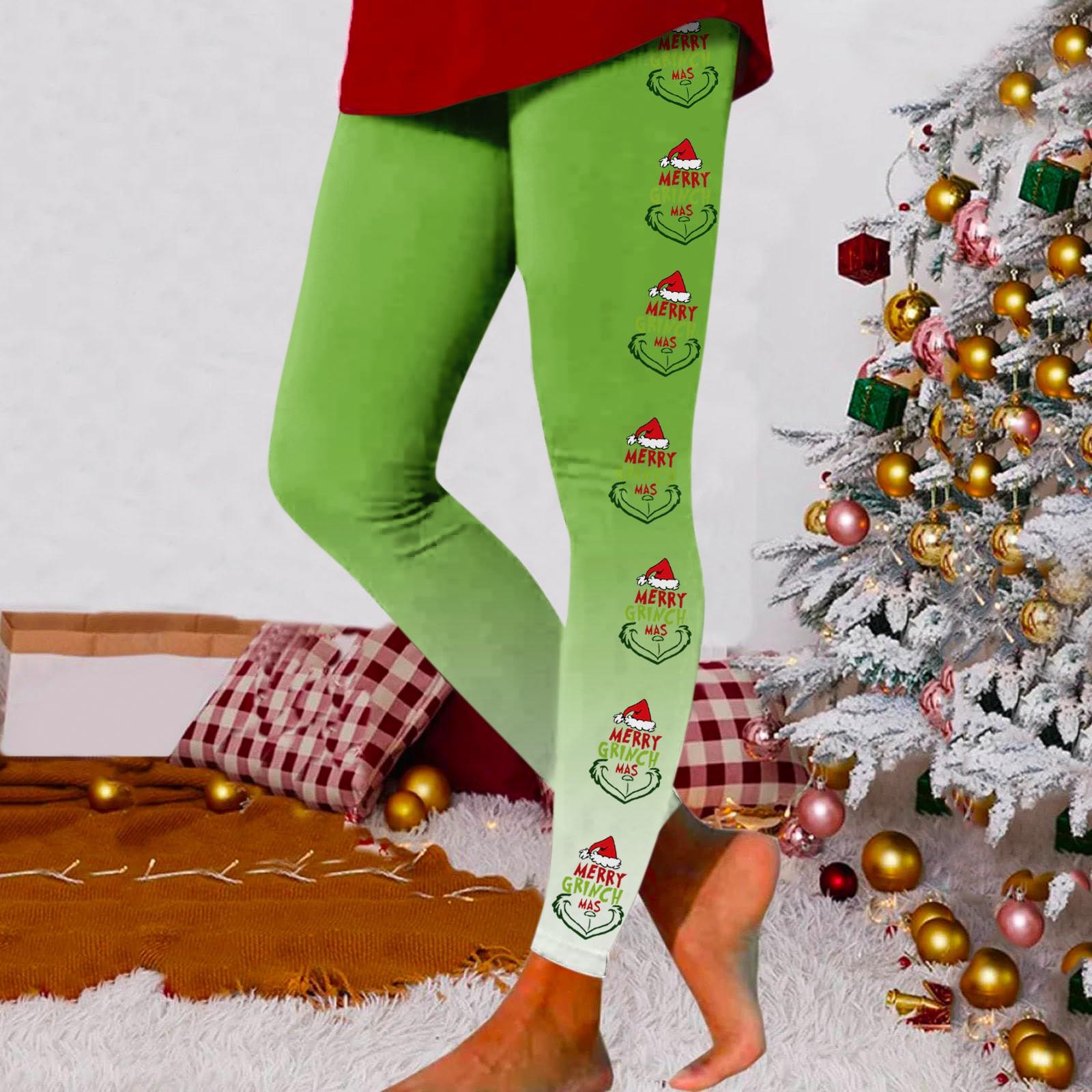 

Women s Fashion Casual Outdoor Christmas Print Slim Stretch Yoga Pants Nine Minute Pants M