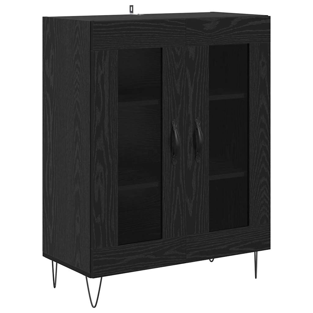 Highboard in Black Oak Look 69.5 x 34 x 180 cm Particleboard