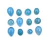 Natural Blue Chalcedony Mix Shape Cabochon Loose Gemstone Lot 30-35 Pcs 7-14 MM 100 CT Blue Chalcedony Cabochon Gemstone For Jewelry Making