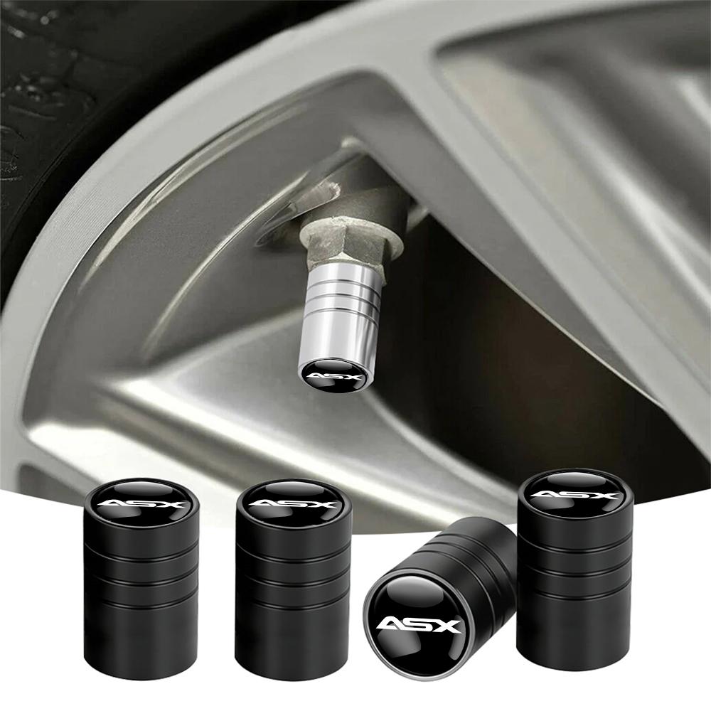 cxjvah1 4Pcs Car Wheel Tire Stem Air Valve Cap Accessories For Mitsubishi 9 Ralliart X EX ASX L200 Colt Outlander Pajero Lancer Eclipse