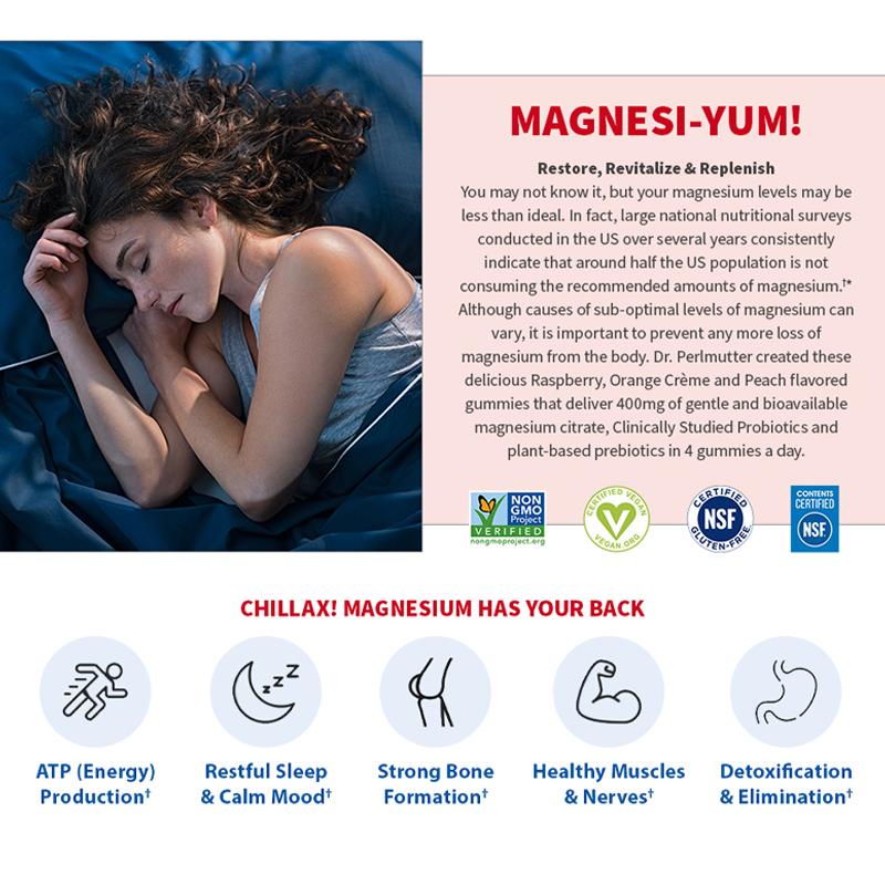 Magnesium-Gummis - Schlafunterstützung, Stressabbau - mit Präbiotika & Probiotika