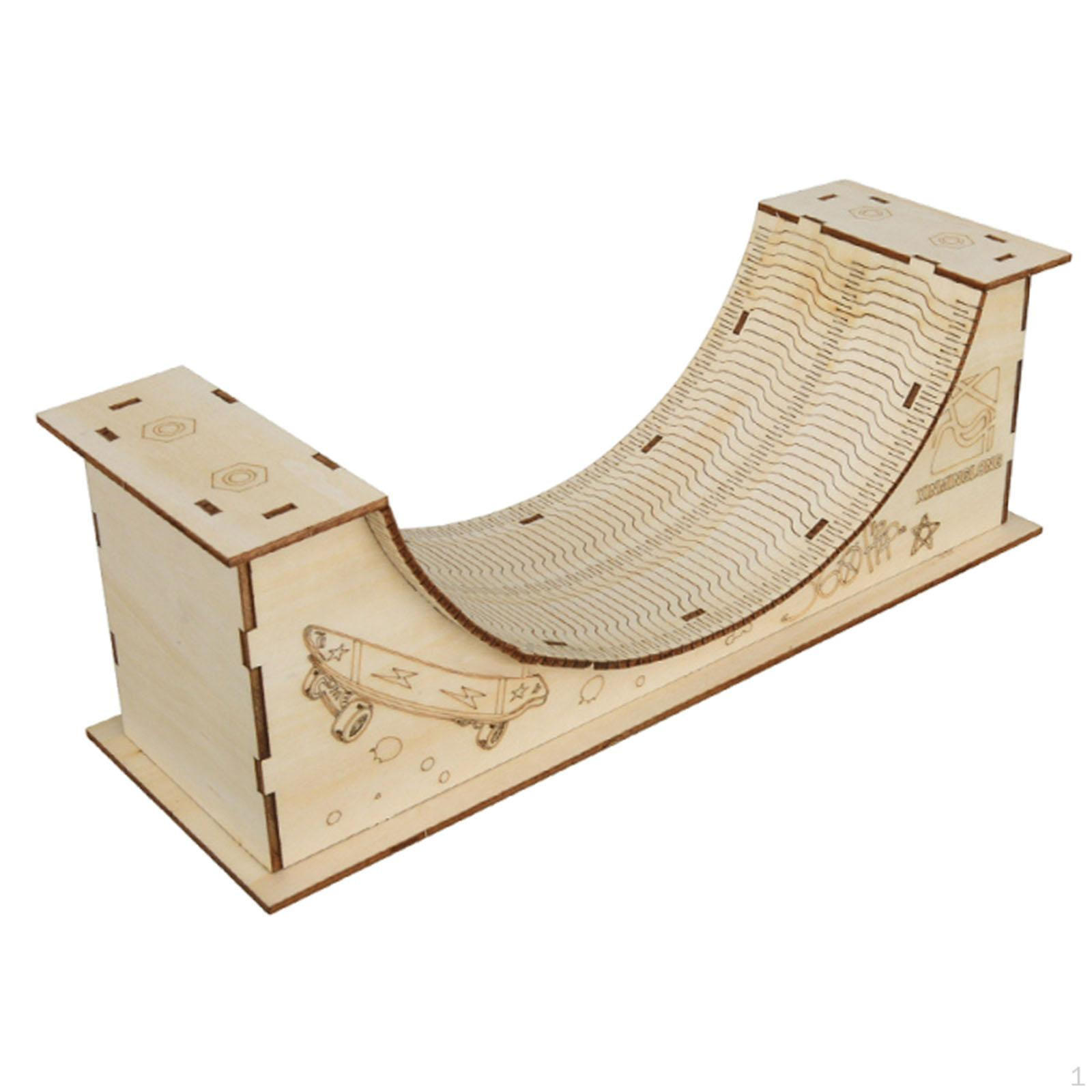 

Finger Skate Ramp Accessories Smooth Wood Realistic Miniature Decoration Compact Creative Toy U Shape Slope
