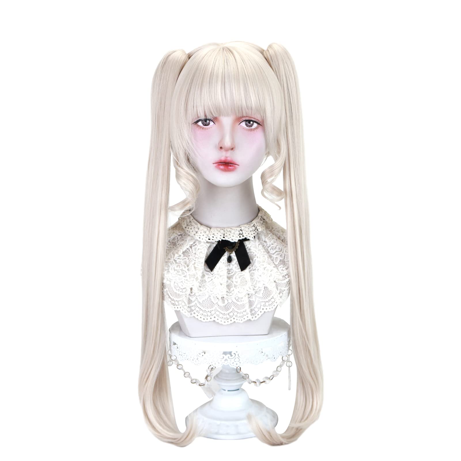 

Длинный милый парик Лолиты для с серой сеткой для парика, парик с двумя хвостами, женский, термостойкий, хвостик, серый