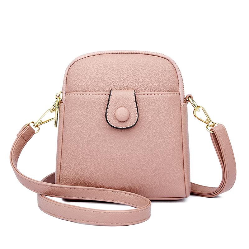 New Retro PU Soft Leather Vertical Women's Crossbody Bag Solid Color Luxury Personalized Designer Shoulder Strap Phone Bag Sac
