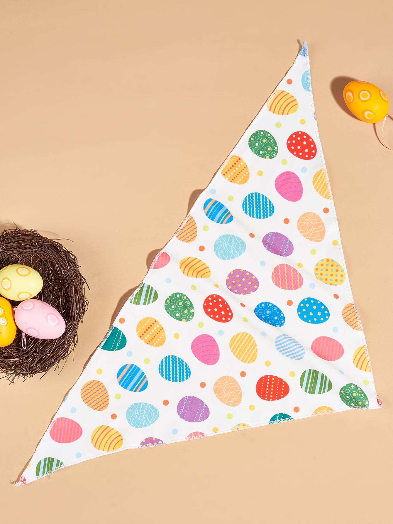 

Easter Eggs Dog Bandanas,Triangle Pet Scarf for Boy and Girl, Premium Durable Fabric, Holiday Bandana for Small Medium Large Dog S белый