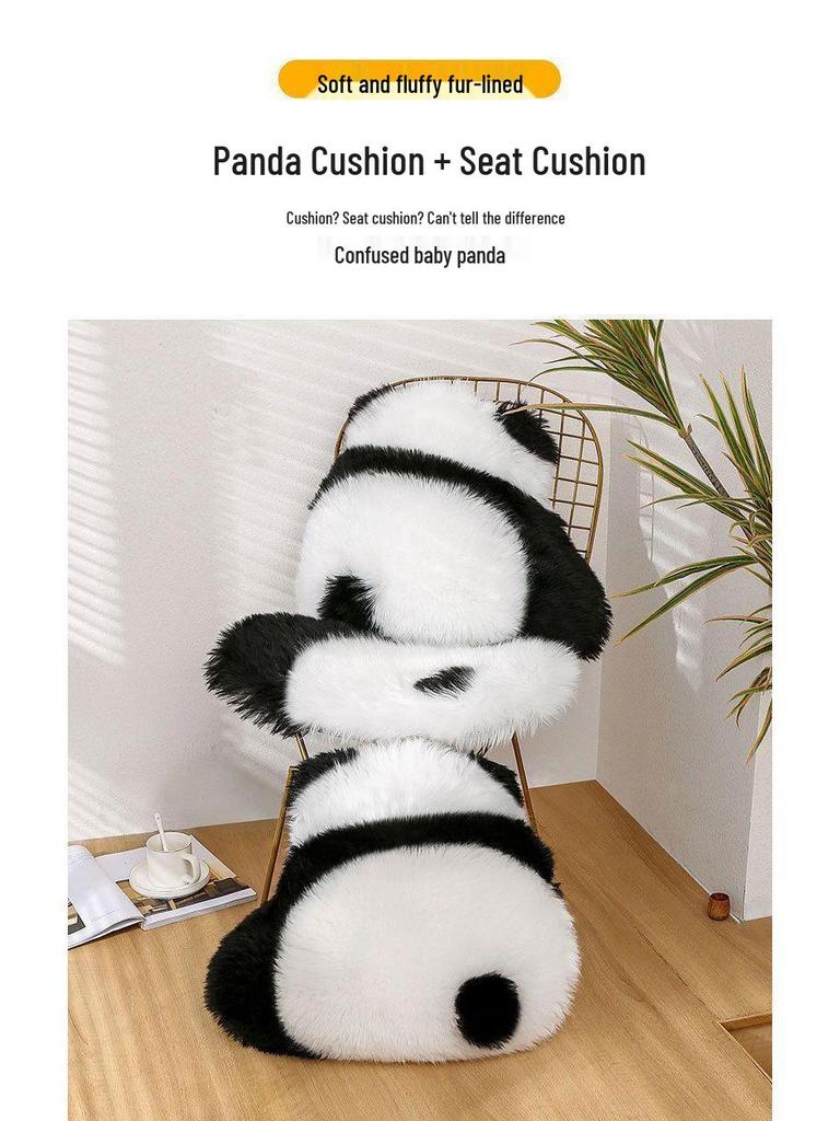 Nordic Wool Panda Hugging Pillow – Bedside Cushion & Sofa Lumbar Support