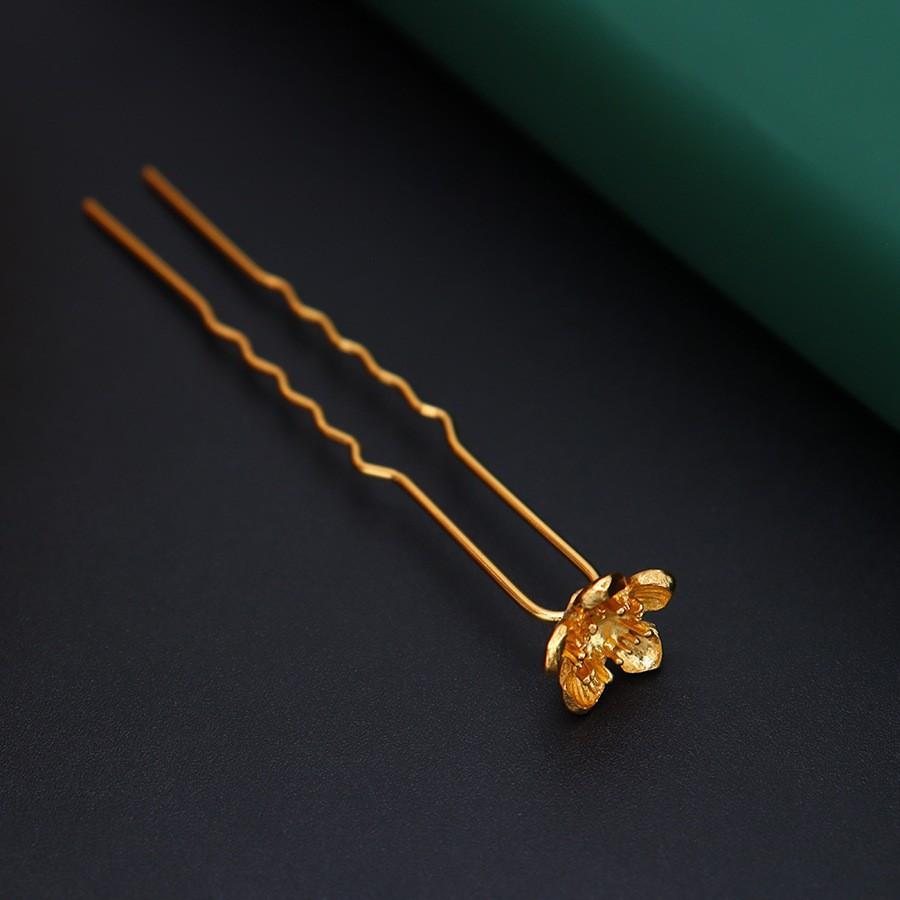 Alloy Electrophoresis Color-Preserving Plum Blossom Tray Diy Antique Hairpin Body, Retro Diamond-Encrusted Step Hairpin Body