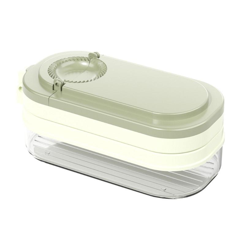 

DIY Manual Dumpling Press Molds Convenient Raviolis Molds and Storage Box Food Container Space Saving Kitchen Tool зелений