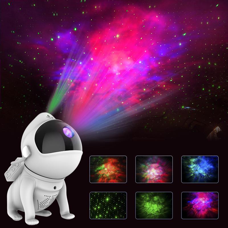 Space Dog Night Light Galaxy Star Astronaut Projector App Nebula Lamps Led Lights Smart Bluetooth Speaker For Bedroom Decorative Gift