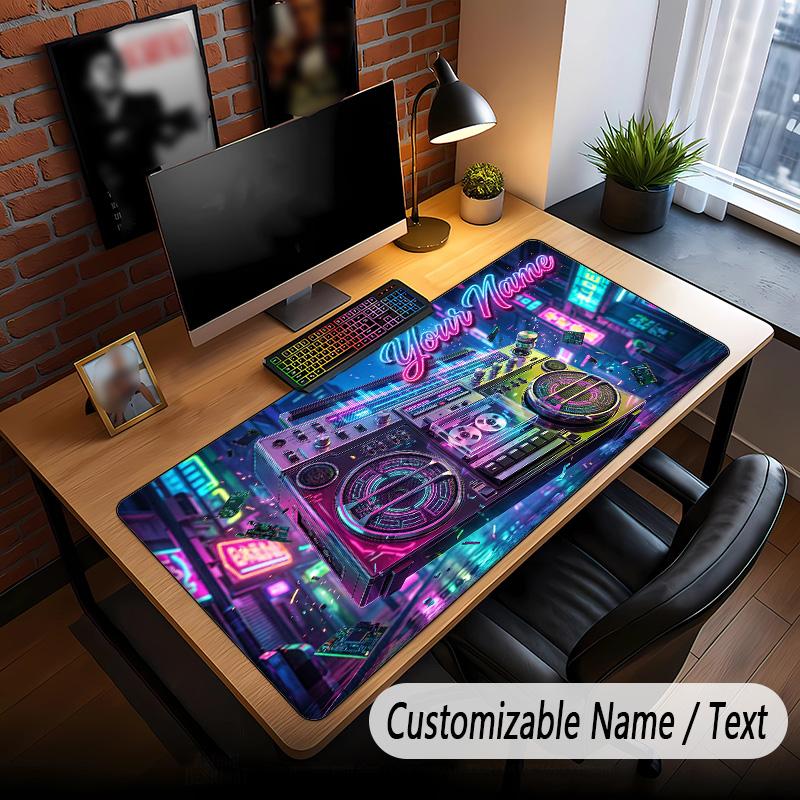 Music DJ Theme Custom Mouse Pad Personalized With Name Text Customized Desk Mat For Office Home Decor