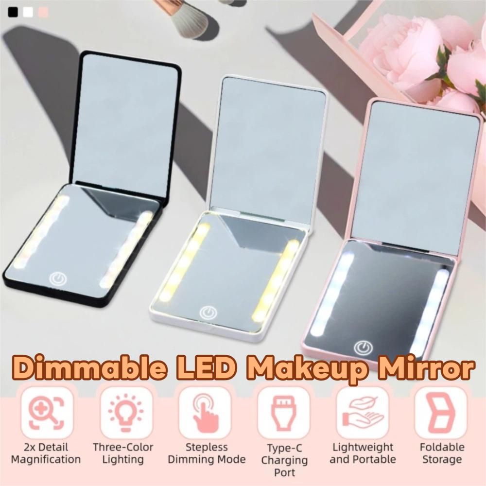 3 Color Dimmable LED Makeup Mirror Bedroom Dressing Mirror  for Handheld,Tabletop&Travel