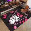 Custom Kuromi Mat Personalized Name, Polyester Washable Indoor Entryway Rug, Gift for Christmas, Easter, Thanksgiving Day