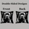 Double Sided Vintage Staffordshire Bull Terrier Dog Print Soft Throw Pillow Cover For Home And Sofa Decoration