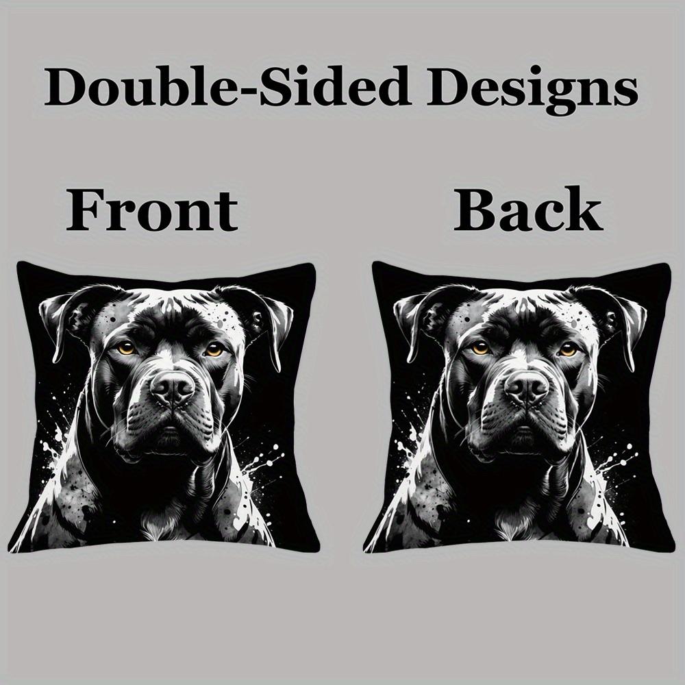 Double Sided Vintage Staffordshire Bull Terrier Dog Print Soft Throw Pillow Cover For Home And Sofa Decoration