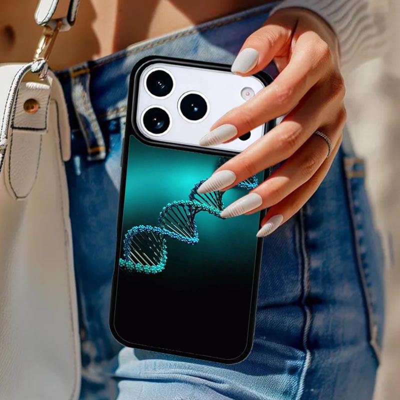 Retro DNA Science Illustration soft Phone Case For iPhone 17 Air 14 15 13 12 Max Cover For Apple 16e 11 Pro Max Plus Coque