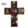 Sacred Symbol Accessory Portable Catholic Altar, Handmade Pocket Prayer Shrine, Faux Leather Spiritual Handcrafted Book Foldable Devotional Religious