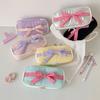Sweet Bow Cosmetics Bag Pencil Case For Student Cute Korean Pencil Pouch Large Capacity Stationery Storage Bag Travel Supplies