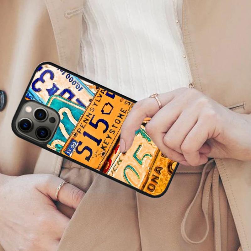 Retro Funny License Plate Magnetic Phone Case For APPLE iPhone 17 Air 16 14 13 12 Pro Max 15 Plus Wireless Charge MagSafe Cover