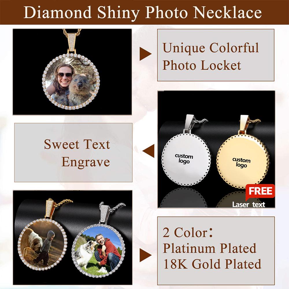 Custom Made Big Photo Medallions Gold Necklace Pendant Iced Out Cuban Men Hip Hop Picture Jewelry Gift Can Free Custom