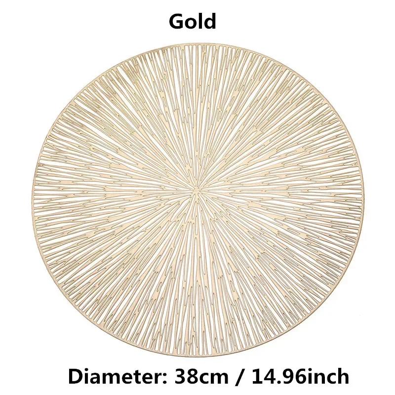 Round Firework Shape PVC Placemat Hollow Table Mats Coaster Pads Heat-Resistant Wipeable Waterproof Anti-Slip Pad Home Decor