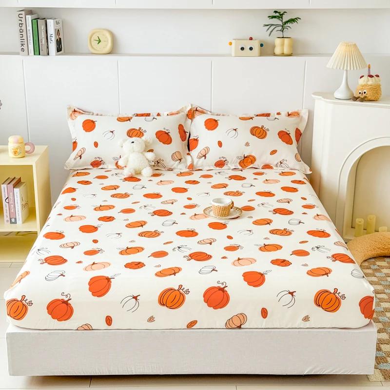 High Quality Printed Fitted Sheet Single Double Queen Size Mattress Cover With Elastic Band Bedsheet Soft Comfortable Fitsheet