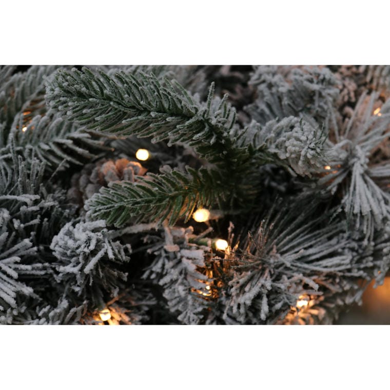 Christmas Wreath with LED Lights and First Snow Effect