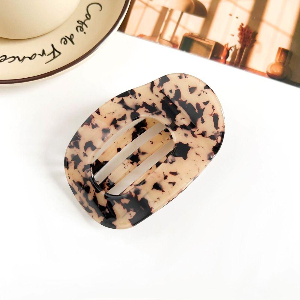 Hair Accessories Leopard Hair Claw Elliptic Shape Acetate Barrettes Acetic Acid Hair Clip  Women