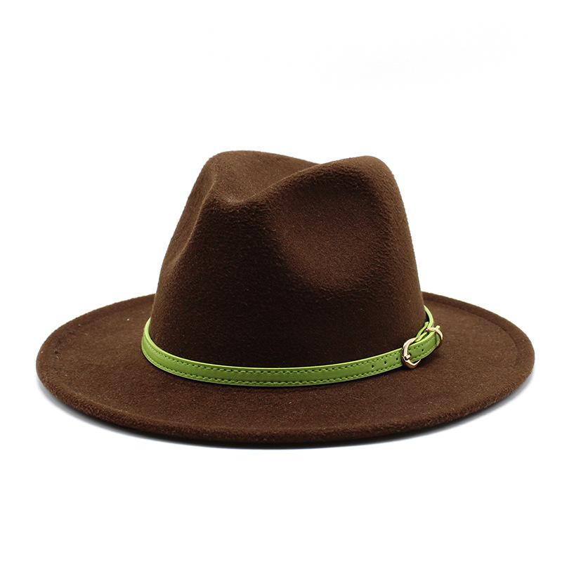 Men'S And Women'S Woolen Top Hats, Gentlemen'S Jazz Hats, Flat-Brimmed Big Eaves