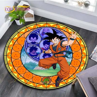 Round Carpet for Living Room Rugs Bedroom Children Carpet Bath Mat 3D Dragon Ball Goku Print Floor Mat Children Room's Rug