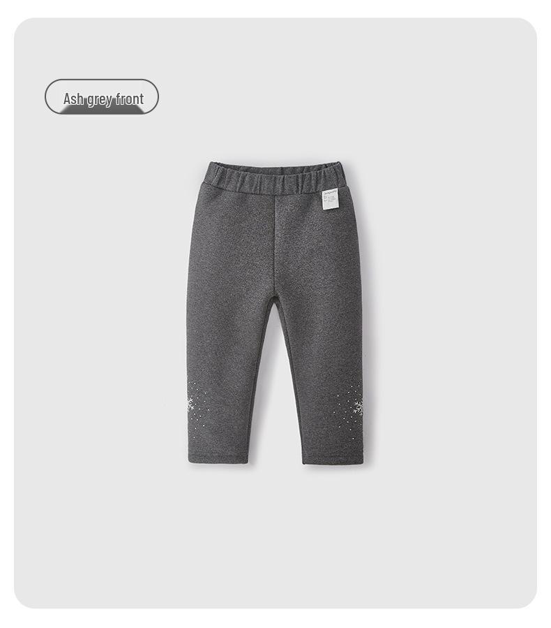 Leggings neri foderati in pile antibatterici per bambina per Autunno e Inverno