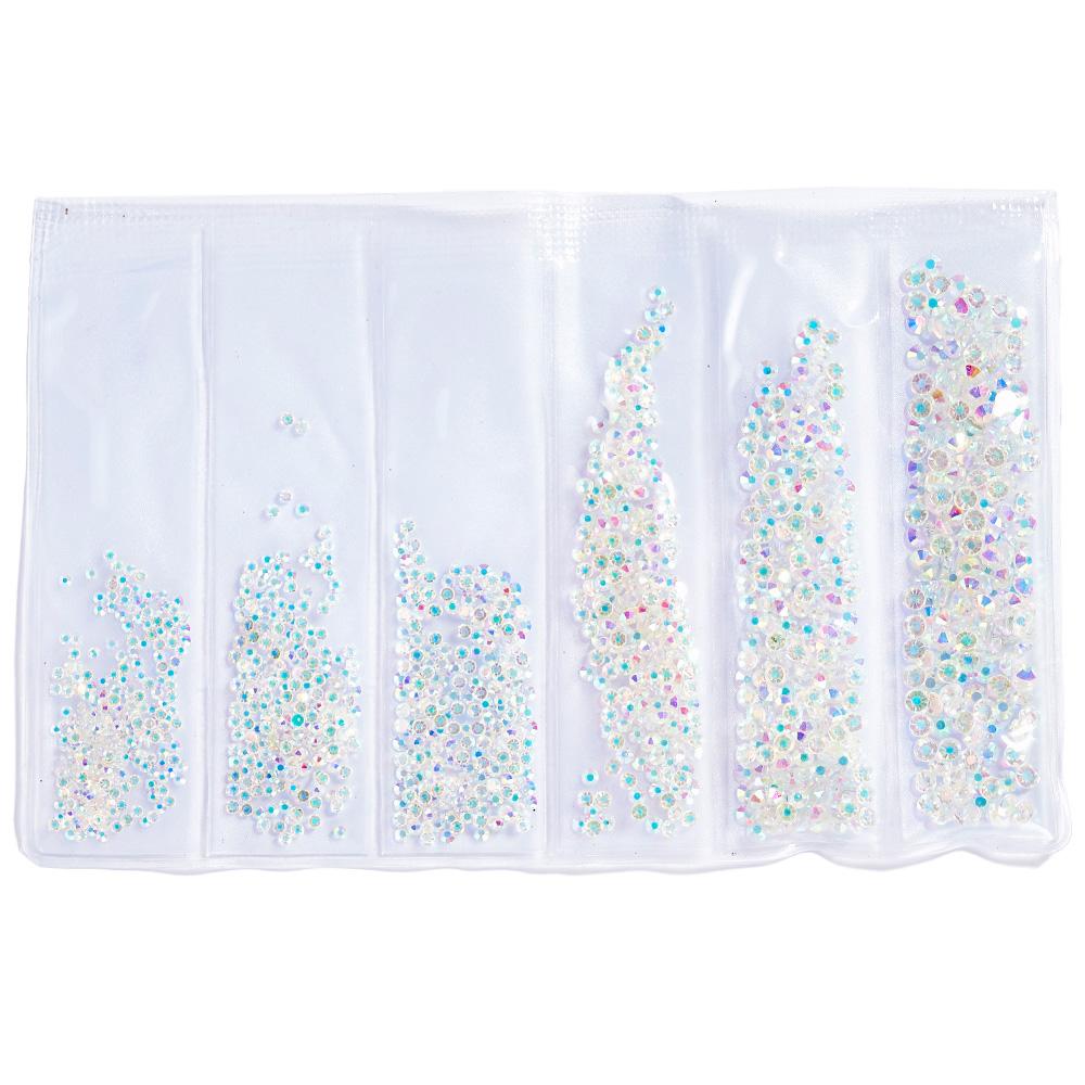 SS3-SS10 Colorful Glass Nail Rhinestones Multicolor Flat Back Crystal Strass Shiny Nail Art Gems Manicure Nails Art Decorations