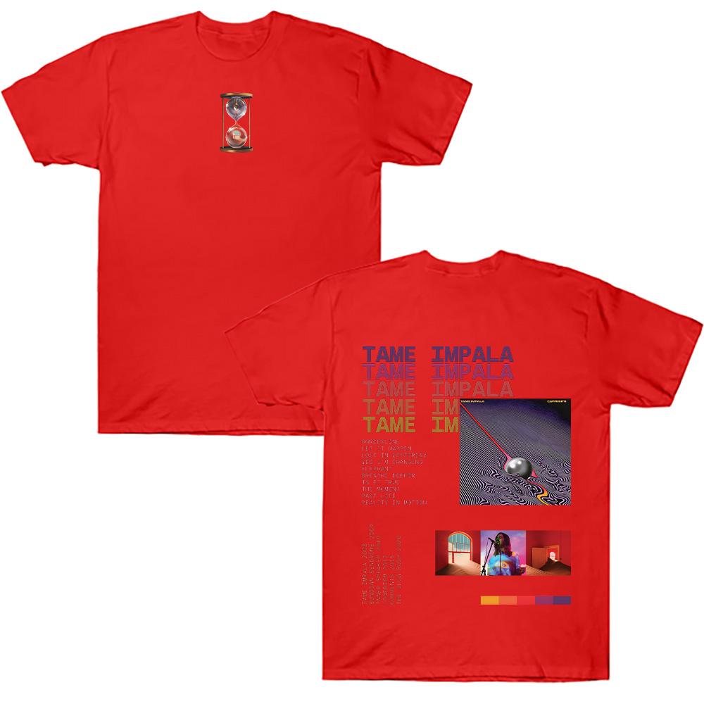 

Tame Impala T-shirts Vintage Tame Impala Currents Graphic Tee Unisex Trendy Cotton T Shirts Summer New Design Gift for Fans Tees XXL красный