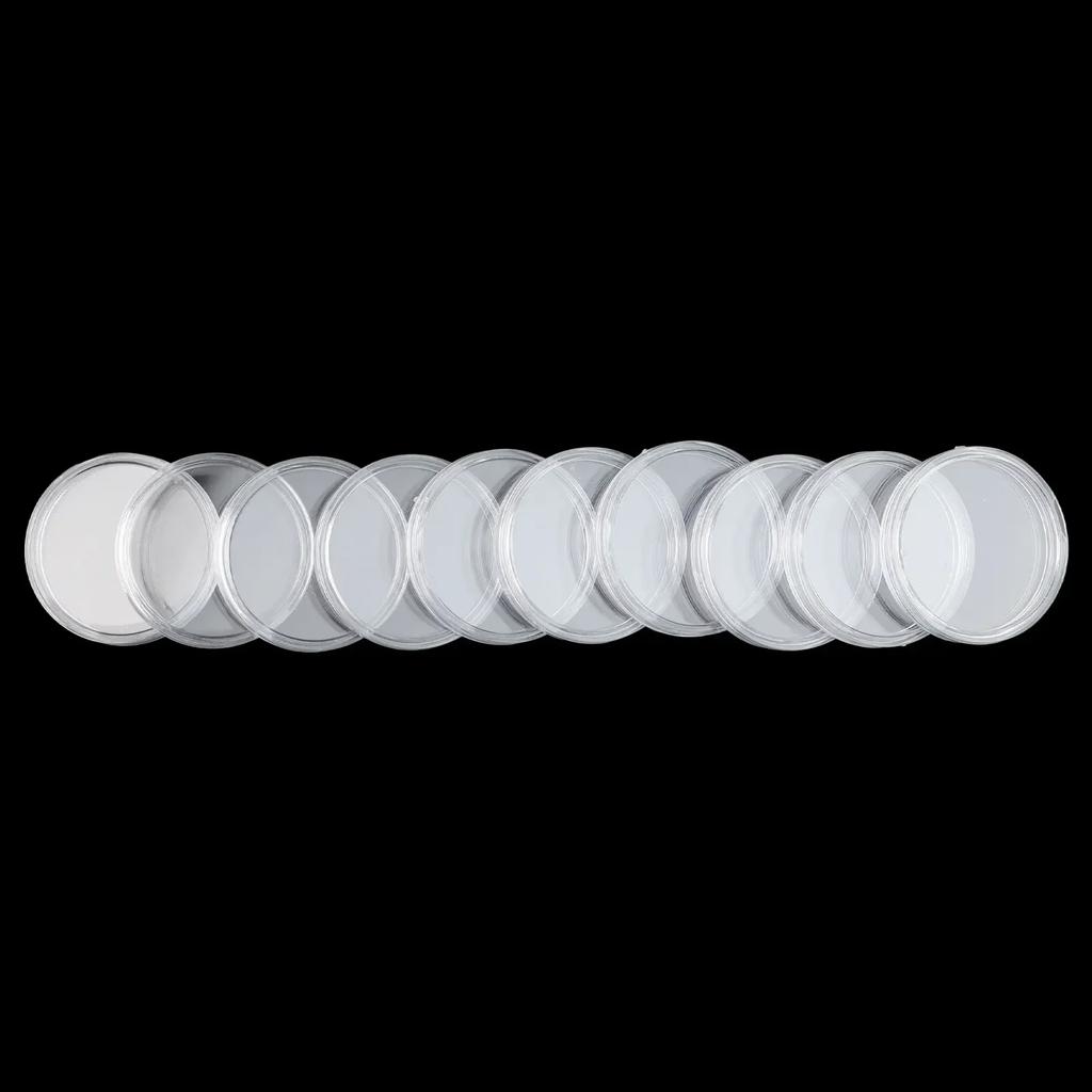 100Pcs 32mm Plastics Transparent Round Coin Capsules Container Protect Coin For Coin Collection Supplies HomeStorage Box