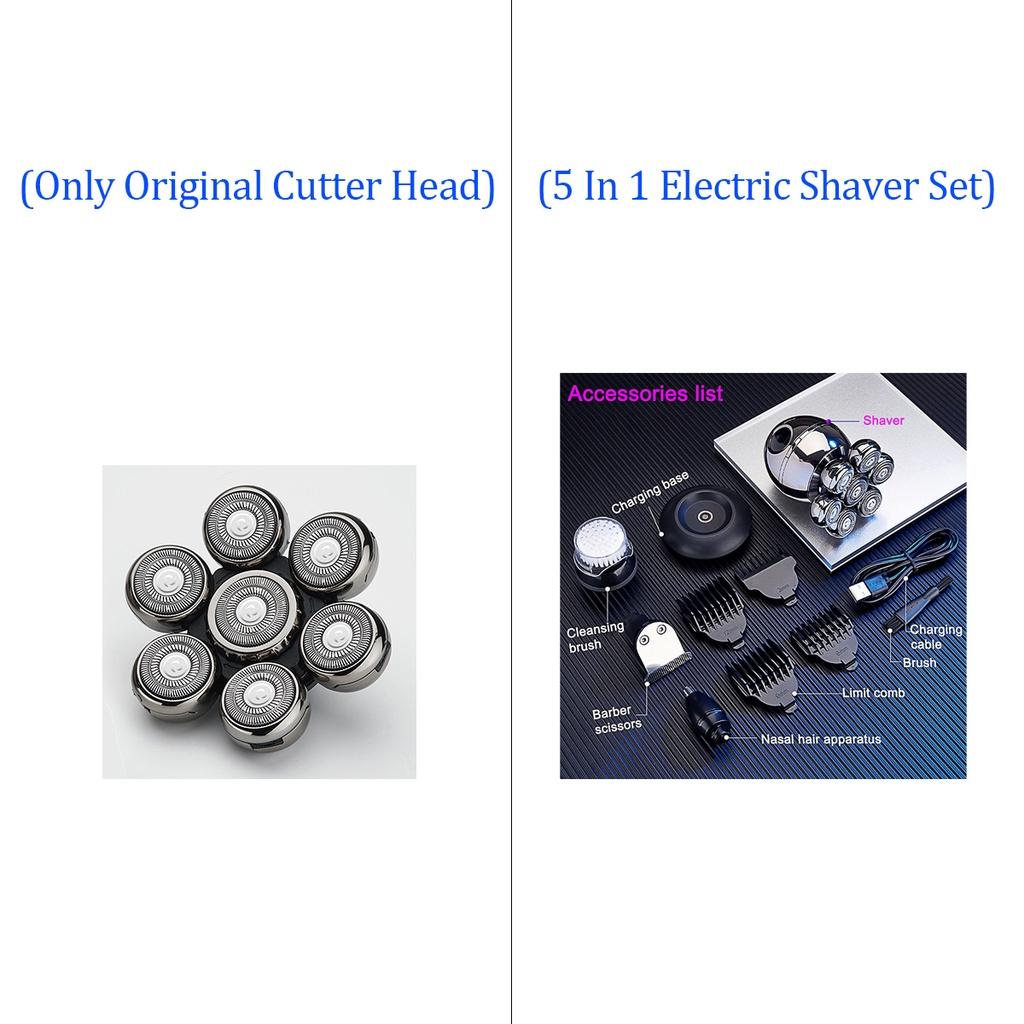 Wiederaufladbarer Elektrorasierer 7 Schwebende Köpfe Klingen Elektrorasierer Pflegeset Rasierer für Männer USB-Aufladung 5 in 1 5V