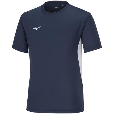 NaviDry Short Sleeve Training with and Dress Size M Men's T-Shirt U-Neck Panel, Moisture-Wicking Quick-Drying, Navy/White, (Product Code 32MAA190)