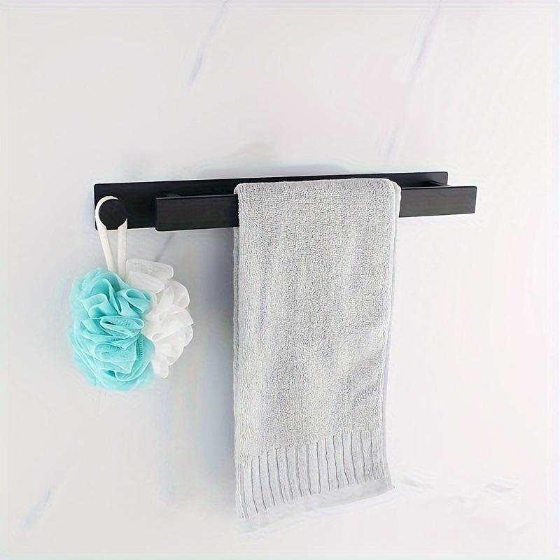 Edelstahl Handtuchstange ohne Bohren mit Haken - Wandmontierte vertikale Stange