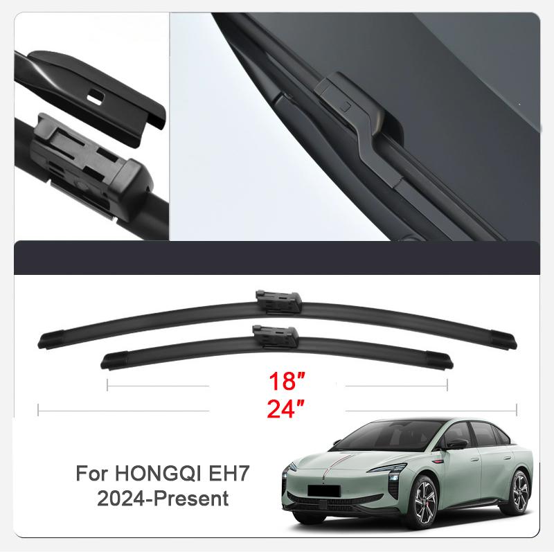 2KS Auto Stěrač s lištou pro HONGQI EH7 EHS7 E-HS9 H5 OUSADO H9 HS3 HS5 HS7 Auto Čelní sklo Gumové Příslušenství