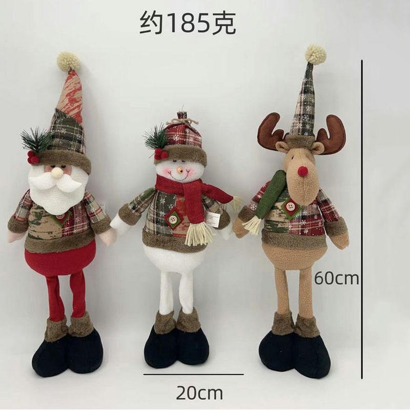Santa Claus Standing Snowman Reindeer Plush Doll Atmospheric Decor Gift Figurine