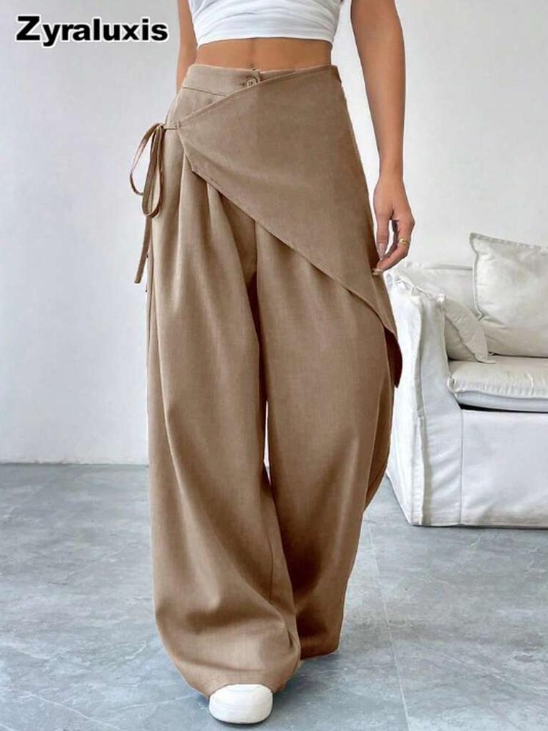 Irregular Wide Leg Pants for Women - New Design Loose Fit Slimming High-End Trousers