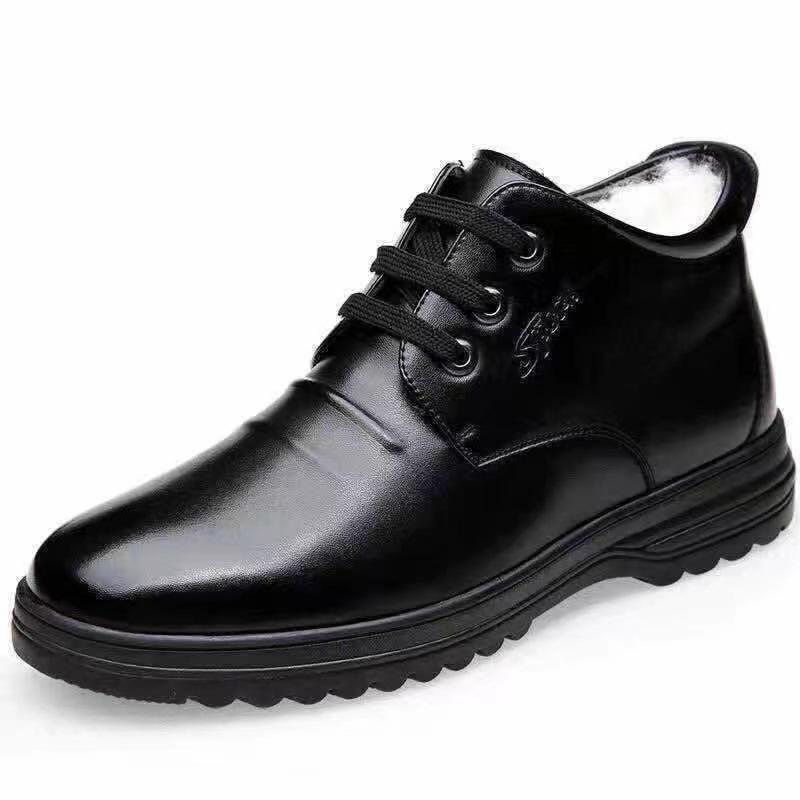 Leather shoes winter velvet warm cotton shoes cotton shoes casual shoes winter non-slip soft soles