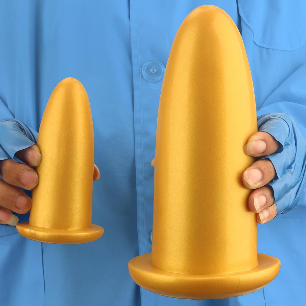 Gold Oversized Silicone Anal Plug - Extra Large Butt Plug for Men Women, Anal Stretching BDSM Adult Sex Toy