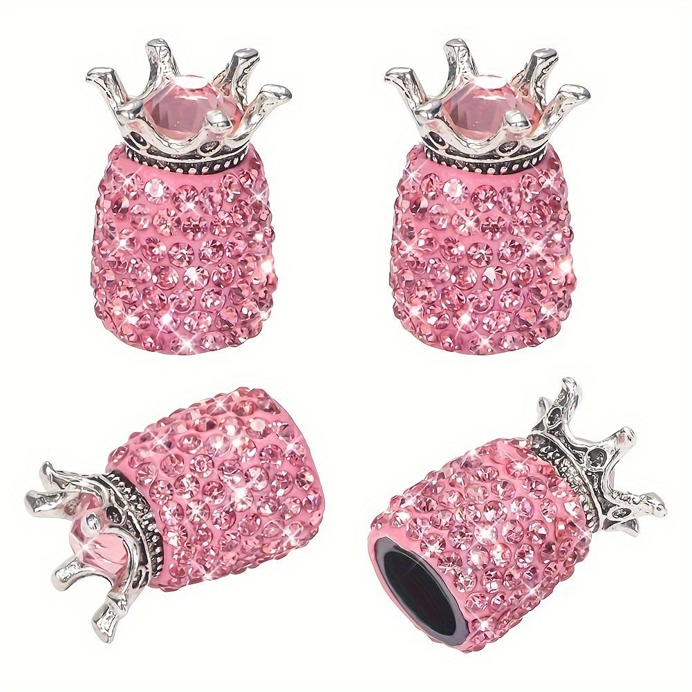 4PCS Creative Diamond Inlaid Automotive Valve Core New Car Crown Tire Cap General Motors