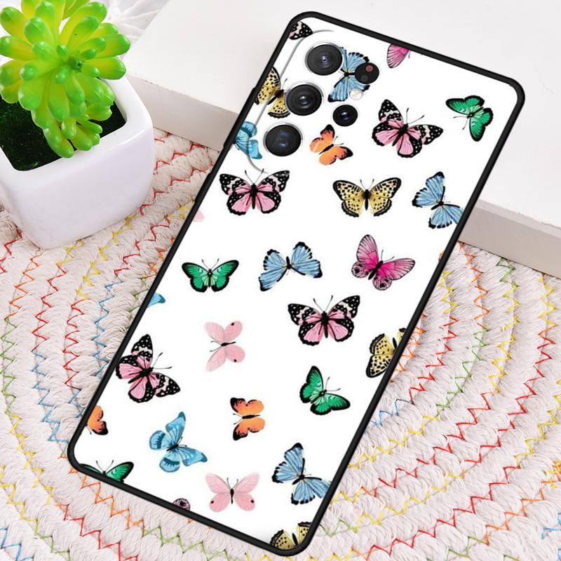 Cute Aesthetic Butterfly Soft Phone Case for Samsung Galaxy Note 10 Pro S26 Ultra S23 S24 FE S25 S21 S22 PLUS Shockproof Cove