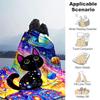 1pc Cosmic Cats Art Blanket  Home Decor, Gift Idea, Suitable for All Seasons,Living Room, Travel, Camping, Car Blankets